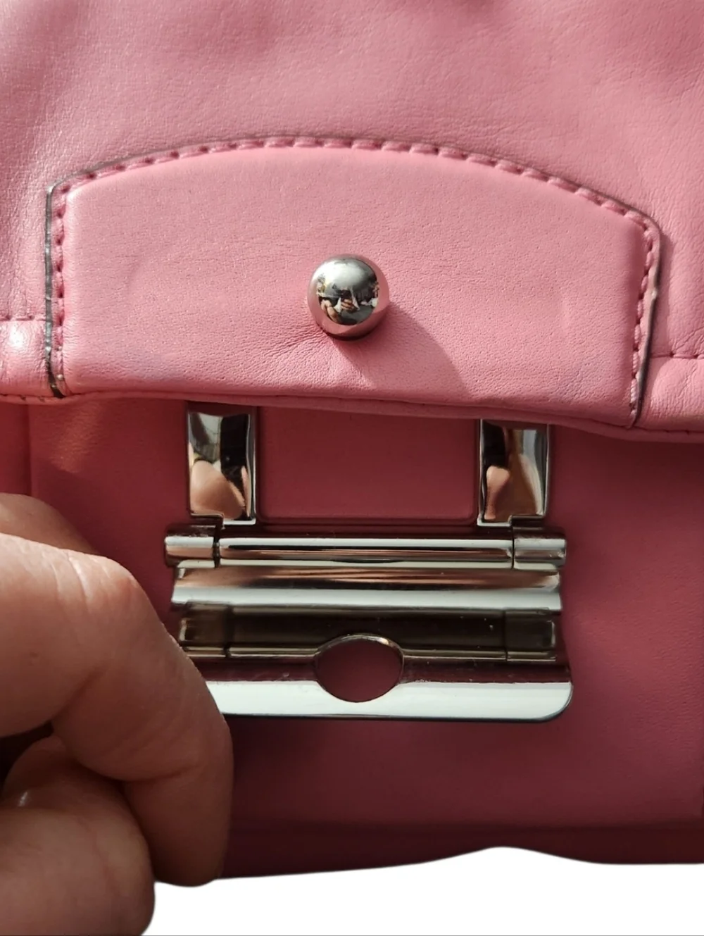 Coach Pink Leather Shoulder Bag Magnetic Fliplock Flap Hobo Purse